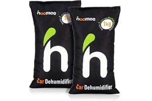 Hoomee 2 Bolsas de Sílice Antihumedad para Coche + 1 Alfombrilla Antideslizante para Salpicadero - Elimina de Olores y Evita la Formación de Vaho en Las Ventanas, la Condensación y el Moho. 2 X 1Kgs