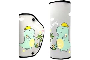 YAVO-EU Kinder Auto Gurtpolster, Auto Gurtschutz Gürtelkissen Schutzkissen Abnehmbar Ideal für jeden Gurt Autositzerhöhungen Kinder Fahrradanhänger Flugzeug Fahrrad (Dinosaur Baby)