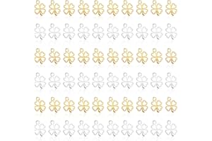 Tikplus Kleeblatt Anhänger, Kleeblatt Glücksbringer Kettenanhänger, Kleine Metall Charms zum Armband, für DIY Abschiedsgeschenk, Keschlüsselanhänger, Schmuckanhänger