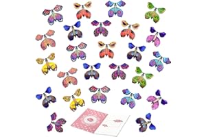 TSHAOUN 25 sztuk magiczny latający motyl, prezent Latający Butterfly Butterfly Motyl Niespodzianka, magiczna karta motyle na prezenty urodzinowe, akcesoria wydajności (kolor losowy)