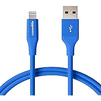 AmazonBasics Apple Certified Lightning to USB Charge and Sync Tough Cable, 3 Feet (0.9 Meters) - Blue