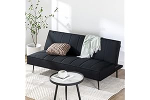 Zinus Quinn Clic Clac Sofa Bed - 2-in-1 Folding Sofa - Suitable for Guest Rooms and Small Rooms - Black