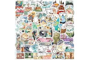 AFCJLTO 50pcs pegatinas de viaje, pegatinas de viaje de tamaño mini, accesorios para álbumes de recortes, pegatinas decorativas para diario, álbum de botellas de agua, funda para teléfono móvil