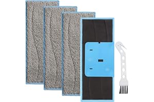 QAQGEAR Wischtücher für iRobot Braava Jet M6 (6110) (6012) (6112) M Serie, Waschbare & Wiederverwendbare Nasswischtücher Tücher mit Reinigungsbürste (4 Stück)