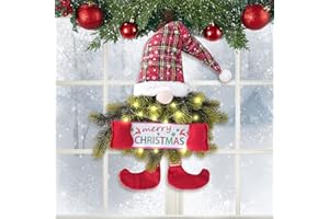 PABBYEEY Weihnachtskranz Wichtel mit Lichtern 76cm – Beleuchteter Türkranz Weihnachten für die Haustür, Weihnachtstürkranz, Türdeko Weihnachten, Weihnachtskranz Tür – Christmas Wreath GNOME