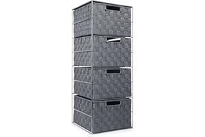 EHC 4 Drawer Large Storage Unit Cabinet for Bedroom/Bathroom - Grey