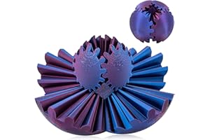 ZOUWEL Gear Ball, palla ingranaggi stampata 3D, Spin Ball Cube Fidget Ball, Gear Sphere das Steampunk Whirling Wonder Fidget, palla a ingranaggi 3D Gear Stressball e giocattolo relax ansia (Blue Purple)