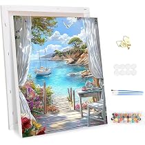 Peinture Par Numéros MEIYUDA – Paysage De Mer Sur Toile 40x50 Cm Sans Cadre – Kit Complet Avec Pinceaux Et Peintures Acryliques