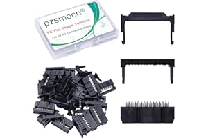 Pzsmocn 20 Ensembles IDC 2*7 Double Rangée Prise Rectangulaire Adaptateurs, Fil à Sertir Noires FC Lot de Trois Pièces 2,54mm 14 Broches FC-femelle Terminal Pour Câble Ruban Plat de connecteur JTAG.