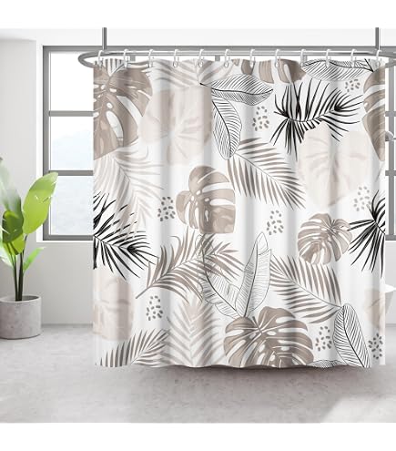 Rideau De Douche Zen 120×200 Cm – Design Moderne Imprimé Numérique – Polyester Imperméable Anti-Moisissure + Crochets Offerts