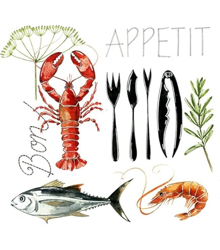 Produktbild von 20 Servietten Seashell Pattern Muster Meer Muschel Maritim Blau Deko 33x33cm