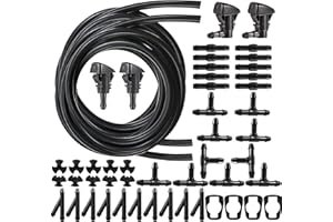 HUAZIZ 2 Meter Universal Scheibenwaschanlage Schlauch, Wischwasserschlauch Reparaturset, Automotive Schlauch,Universal Scheibenwaschanlage +30 Stücke Schlauchverbinder+4 Stücke Sprühdüse