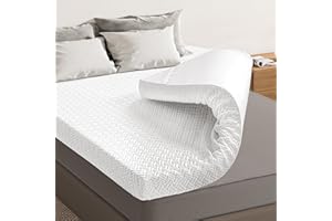 DOCHAIR Topper viscoelastico 180x200x7.5cm Sobrecolchon Memory Foam Mattress Topper Colchon Antideslizante Funda Colchon Lavable y Desmontable Blanco