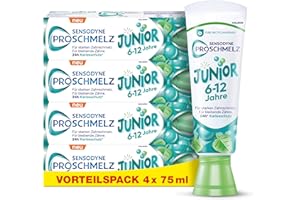 Zahnpasta - Sensodyne ProSchmelz Junior, Zahncreme Kinder für 6-12 Jahre, für die bleibenden Zähne, für starken Zahnschmelz und zum Schutz vor Zuckersäuren, 75ml