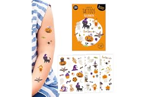 Barntatuering Hej, 3 ark tatuering barn, presentidé halloween, barntatuering present halloween, klistermärken barn, gånger mig färgglad