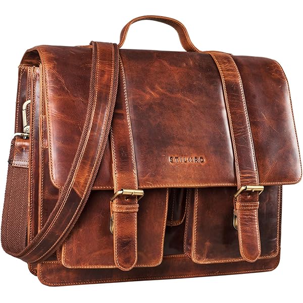 Spikes & Sparrow Leather Laptop Bag - Utah - Dark Brown