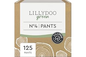 ‎LILLYDOO LILLYDOO Green Environmentally Friendly Trousers, Size 4 (9-15 kg), Monthly Box (125 Pieces)