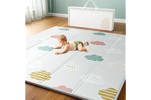 Uanlauo tappeto gioco bambini, Tappetino Pieghevole Impermeabile Doppio Lato per Bambini, XPE Schiuma Tappetini Antiscivolo, Non Tossico, 79 * 71 * 0.6inch(200x180x1.5cm)