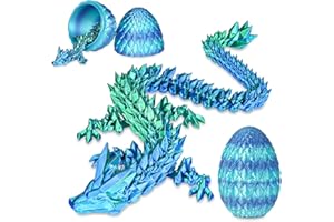 Balkwan Surprise Dragon Egg with Dragon Inside – Gifts for Kids and Adults, 3D Printed Fidget Toy, Ideal for Christmas, Easter, Birthdays, Fun Desk Décor and Stress Relief(Sea Blue, Medium)
