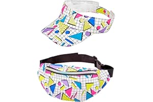 W WIDMANN MILANO Party Fashion - Sac banane et casquette, tenue funky fashion des années 80, sac banane, capy, Accessoires Carnaval