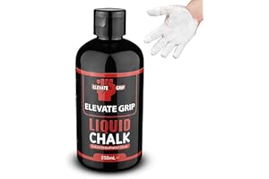 Elevate Equipment Gym Liquid Chalk - Powerlifting Liquid Chalk Hand Grip - 250ml Liquid Chalk For Gym - For Power Lifting Crossfit Pole Fitness & Strength Training