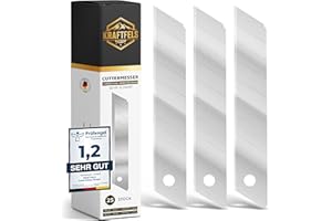 KRAFTFELS 25 x Professional Cutter Knife Blades 18 mm - Replacement Blades Cutter Knife Made of High-Quality Carbon Steel - Blades Cutter Knife - Ultra Sharp & Stable - Snap Off Blades for Cutter