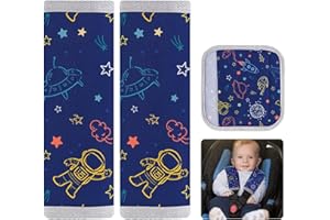 MHJY Copri Cintura di Sicurezza Auto Bambino Copricintura 2 Pezzi Imbottitura Cintura Sicurezza Bambini Protezione Cuscino per Passeggino Neonato Infante Ragazze Ragazzi