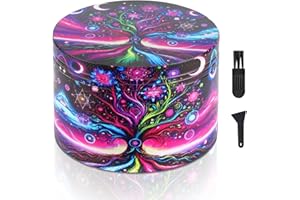 LHOEST Large Grinder 63MM Crusher 40 Grinding Teeth Metal Grinder Purple Tree Design Cool 4 Layers Grinders Metal Crusher for Spice Mill with Scraper Plastic Brush