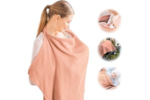 EUIOOVM Stillschal Stilltuch Stillmutter Abdeckung Baumwolle Atmungsaktiver Weicher Stillschürze Verstärkter Schürzenähnlicher Stilltüche Mehrzweck Stillcover Sonnenschutz Kinderwagenbezug