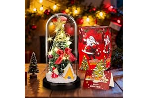 HOTOIQ Artificial Christmas Tree, with LED Lights Suitable for Home, Office, Desktop, Bedroom Decoration, Birthday Gift, (Santa Claus Design)
