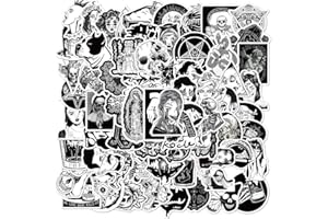 NEULEBEN Adesivi 100 pezzi, Adesivi gotici graffiti, Stickers Moto ​​Bianco e Nero, Vinili Adesivi paraurti Decals, Biciclette, Chitarra, skateboard decorativi, bambini, ragazzi