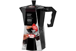 IBILI Bahia Express Moka Pot, Black, 1 Cup, 50 ml, Aluminium