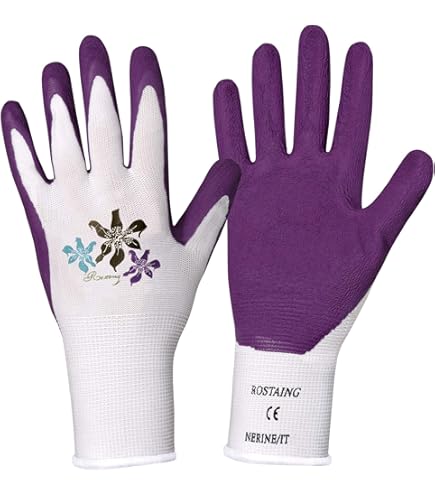 Guanti Da Giardinaggio ONE4ALL - Sottili, Impermeabili, Taglia M - Beige/Nero