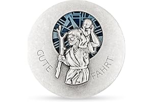 ‎NKLAUS NKlaus 4cm Autoplaketten Christophorus 3D Schutzpatron blau Gute Fahrt magnetisch 14451