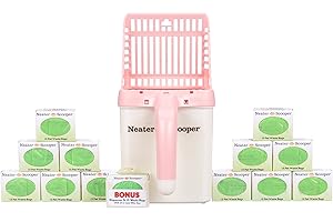 Neater Pet Brands - Neater Scooper Cat Litter Scoop and 195 Count Refill Bag Bundle - Cat Litter Sifter Poop Scoop System with Extra Waste Bags, Pink