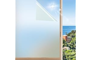 Linarun Frosted Window Film Privacy Film for Glass Windows Frosted Glass Film for Windows Tint Film Opaque Window Film Privacy Anti UV No Glue Self Adhesive Vinyl For Office Home 30 * 200cm