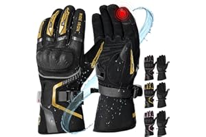RIDEIRON Gants Moto Hiver Homme Femme, Coupe-Vent Legère et Chaude Gants à Écran Tactile pour Moto, Randonnée et Autres Sports de Plein Air
