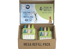 Febreze 3Volution Air Freshener Plug-In Refills, 4 Refills (20ML x 4), Pet Odour Fighter, 3 Alternating Scents to Fight Odours