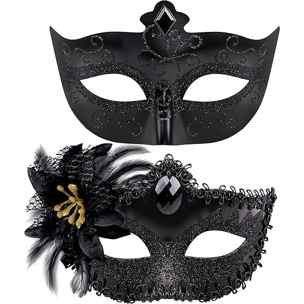 XVEVINA Masque Vénitien Pour Bal Masqué Pour Couple - Masque De Mardi Gras ( Couple De Mardi Gras
