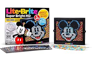 Lite Brite Super Brite HD Disney 100! Edycja specjalna, kolorowa podświetlana tablica kreślarska, sztuka świecąca, zabawka edukacyjna dla dzieci w wieku od 4 lat, prezent edukacyjny kreatywna zabawa,
