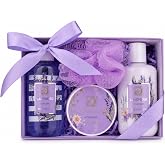 Accentra LAVENDEL lavender gift box lilac bath set 10g sponge | Cosmetic Gift Set: Shower Gel, Body Lotion, Creamy Butter, Me