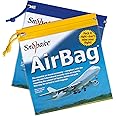 Snopake Flight AirBag Zippa-Bag with Zip Pull and Hanging Loop [Pack of 5] 200 x 200 mm – Clear/Assorted Blue & Yellow Zip Strips [Ref: 15158]