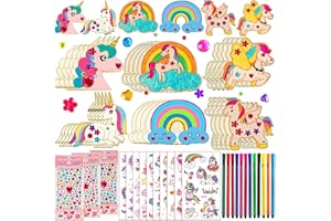 SZ Lucky Sheeps 398 Pezzi Set di Lavoretti con i Unicorno, Artigianato Bambini, Lavoretti Creativi per Bambini, Kids' Wood Craft Kits, Regali Creativi per Bambini e Bambine