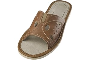 APREGGIO damskie skórzane kapcie otwarte noski stylowe ręcznie wykonane solidne gumowe podeszwa rozmiary od 36 do 41