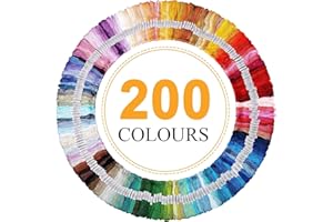 GENERIC 200PCS Embroidery Threads for Cross Stitch, 200 Colours Cotton Floss Skeins for Embroidery Kits, Sewing & DIY Crafts, DMC Style Thread for Beginners, Friendship Bracelets, Punch Needle Projects