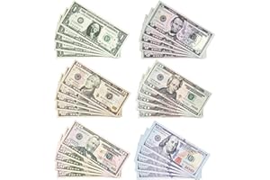 ALFTEK 150 Stück Copy Money, Fake Geld, Prop Money, Spielgeld Kinder, Dollar Scheine, Enthält 1 $, 5 $, 10 $, 20 $, 50 $ Und 100 $, Perfekt für Kinder, Um Einen Falschen Spielen