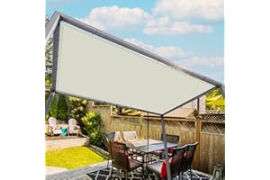 GOUBO Toldo Vela Rectangular 3.5 x 6 m Impermeable Toldo Vela Impermeable Protección Rayos UV para Barandilla de Balcón, Marfil