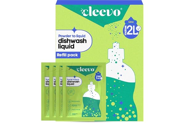 Cleevo Liquid Dishwash Gel - 2 Litre Refill Pack Plant-Based Organic Dish Wash for Oil Stains & Burnt Residues Dish washing Liquid Pet-Friendly & Child-Safe Natural Dishwasher Liquid (Lime)