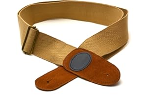 Elagon (BF-BG) sangle de guitare beige pour guitare électrique, acoustique et guitare basse. Matériau de qualité.