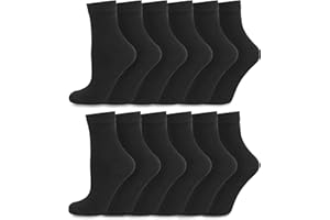 SocksMad Kids Ankle School Socks - 12 Pairs Cotton Rich, Sizes UK 9-12, 12½-3½, 4-5½ (11-13y - 4-5½,) Soft & Breathable, Durable & Comfortable, Elasticated Secure Fit - Ideal for Back to School